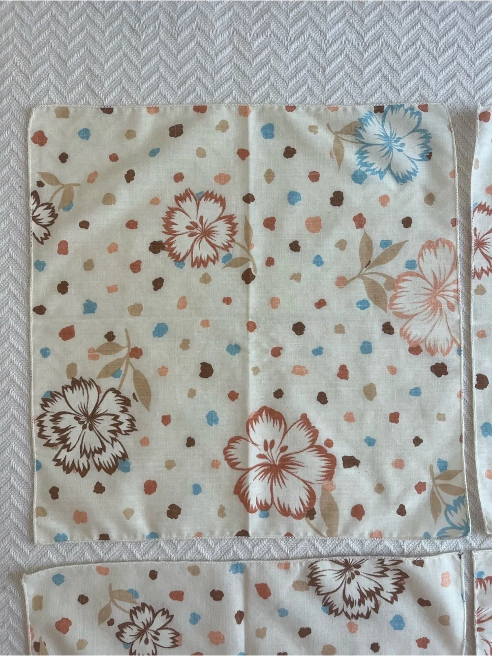 Vintage Cotton Floral Napkins